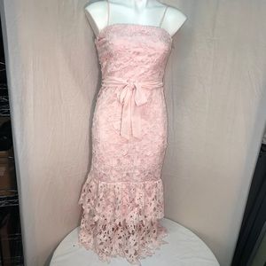 Women's pink floral midi dress